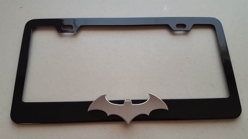 batman chrome license plate