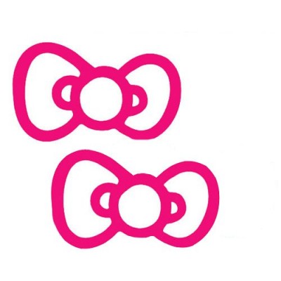 Bow Car Decal Sticker Hot Pink
