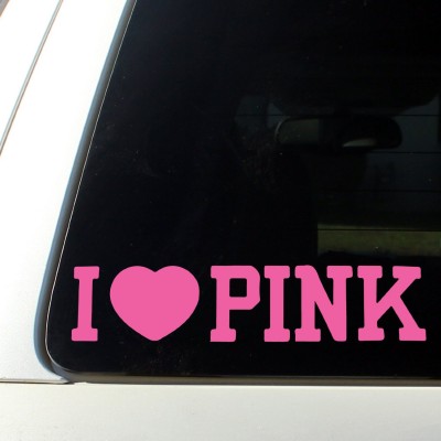I Love Pink cute car decal sticker