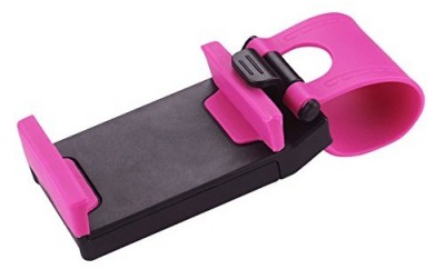 Reiko Car Steering Wheel Phone Mount - Retail Packaging - Hot Pink